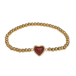 Pulsera de Corazón Nadia - Ágata Roja