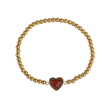Pulsera de Corazón Nadia - Ágata Roja