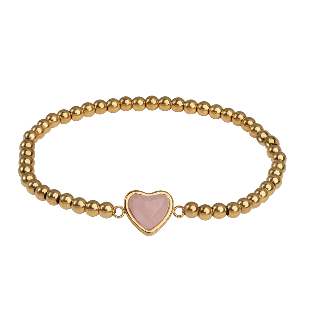 Pulsera de Corazón Nadia - Cuarzo Rosa