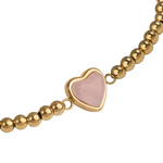 Pulsera de Corazón Nadia - Cuarzo Rosa