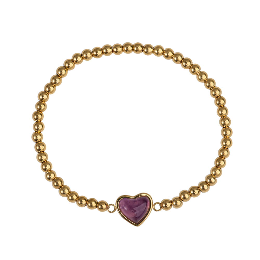 Pulsera de Corazón Nadia - Amatista
