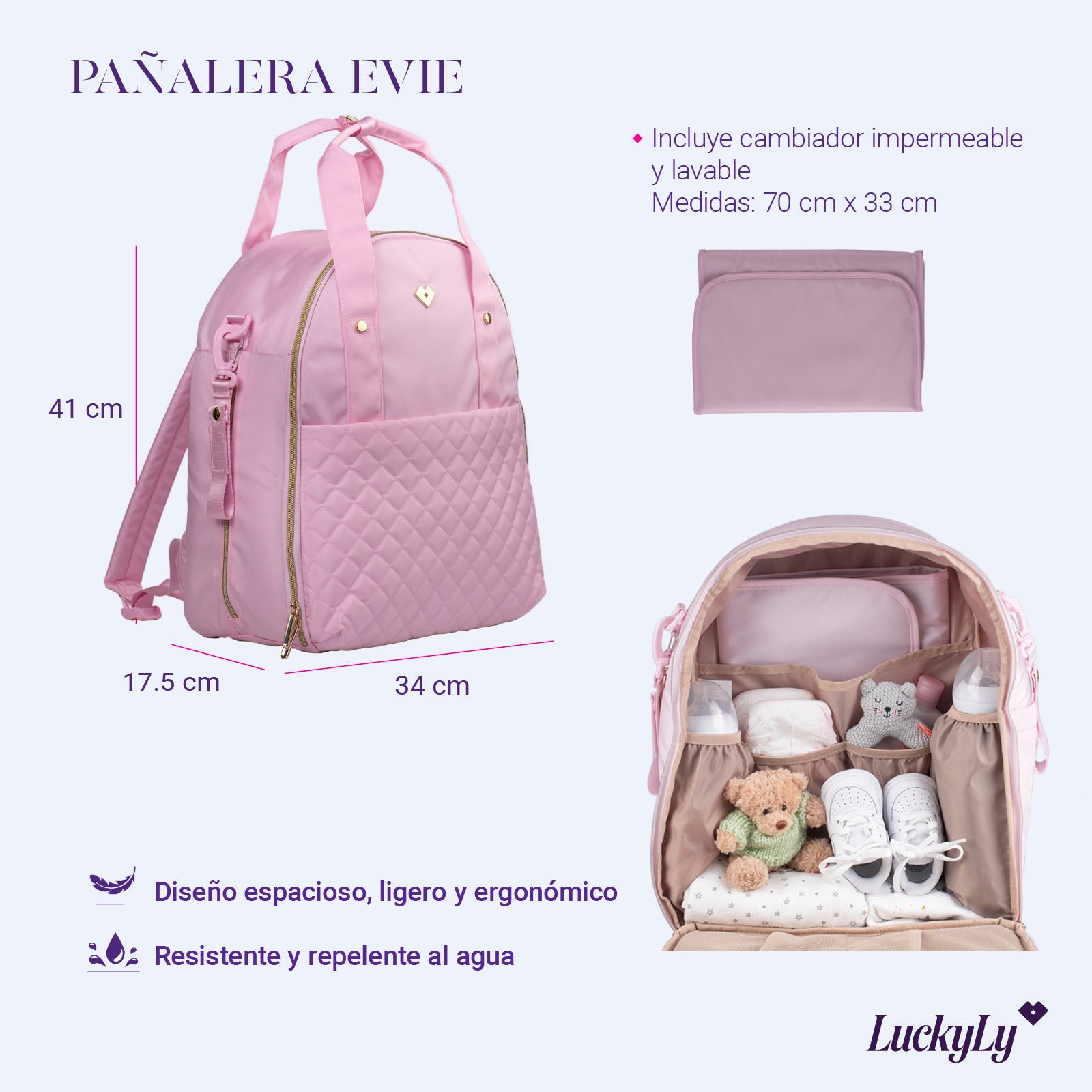 Mochila-Pañalera Nextlove para Bebé Niña