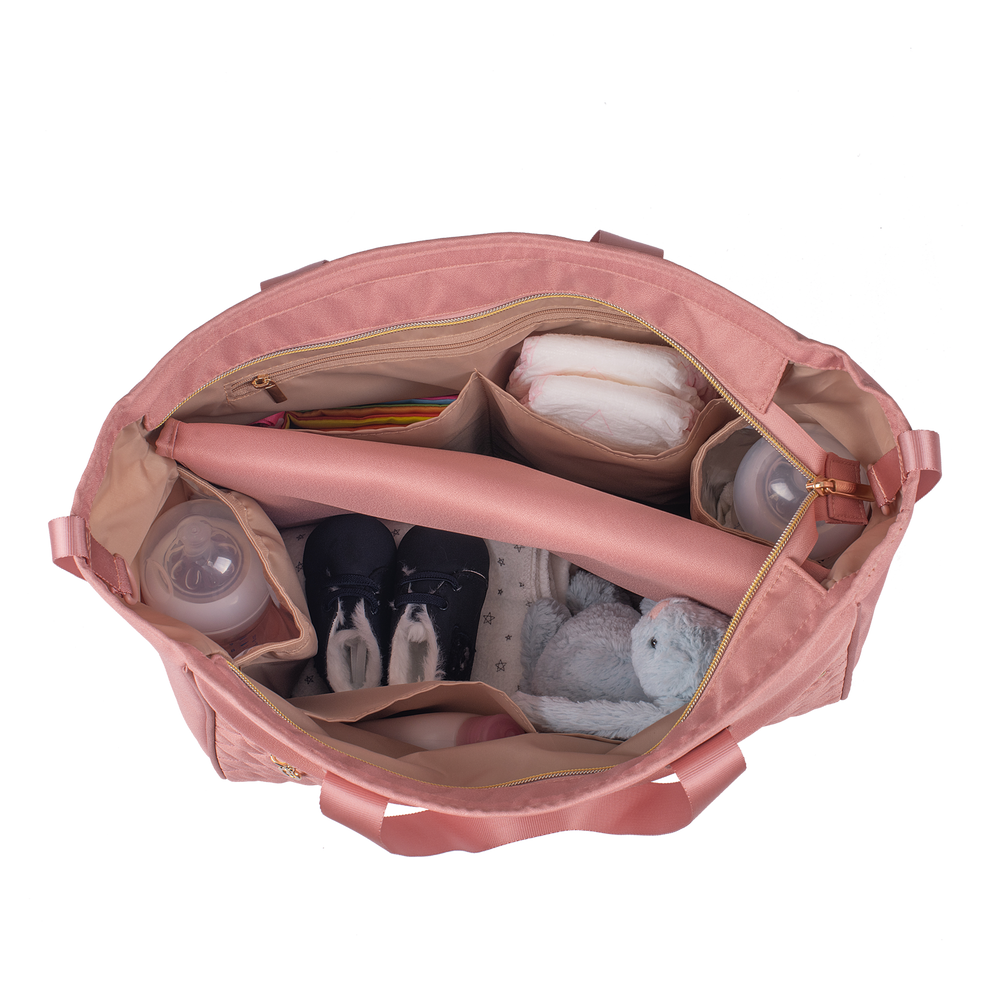 Panalera para Bebe tipo Bolsa Tote Astrid Rosa LuckyLy